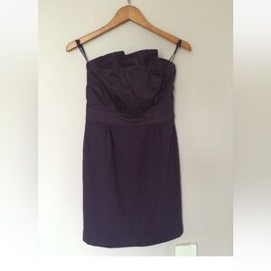 ANTHROPOLOGIE -Deletta Dark Purple Strapless Dress- Size M. Excellent condition